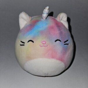 Squishmallows CALI Caticorn Tie Dye Plush Small 6" Cat Unicorn Pink Yellow Blue